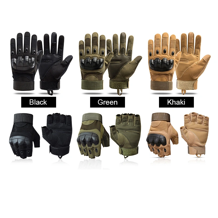 Military Style Full Finger Knuckle Protection Combat Adult Softshell Outdoor Sport Hiking Camping Tactical Gloves