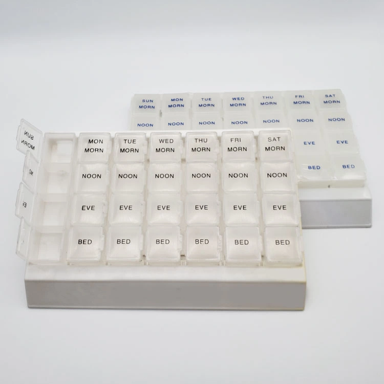 Custom 7 Day 4 Times Daily Pill Organizer Weekly Pill Dispenser Box