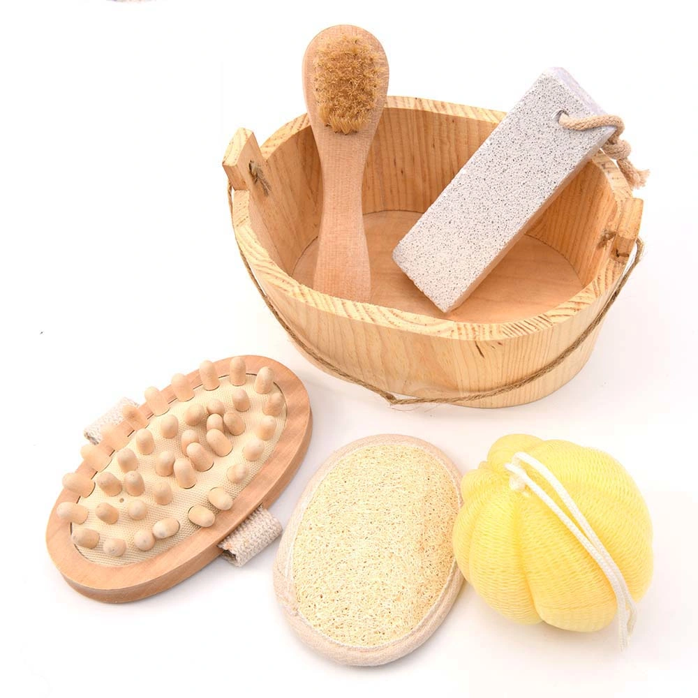 Promotion Personal Care Product Kit Wooden Bucket Bath SPA Gift Set