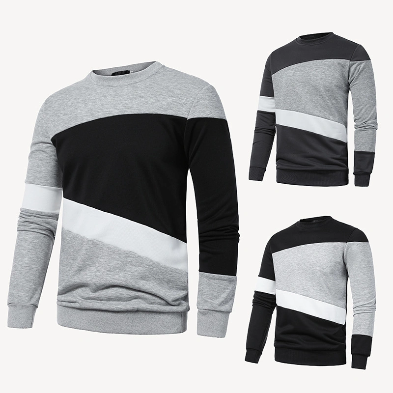 Wholesale/Supplier Customized Men's Casual Pullover Hoodie Color Matching Cotton Sweater Loose Sportswear