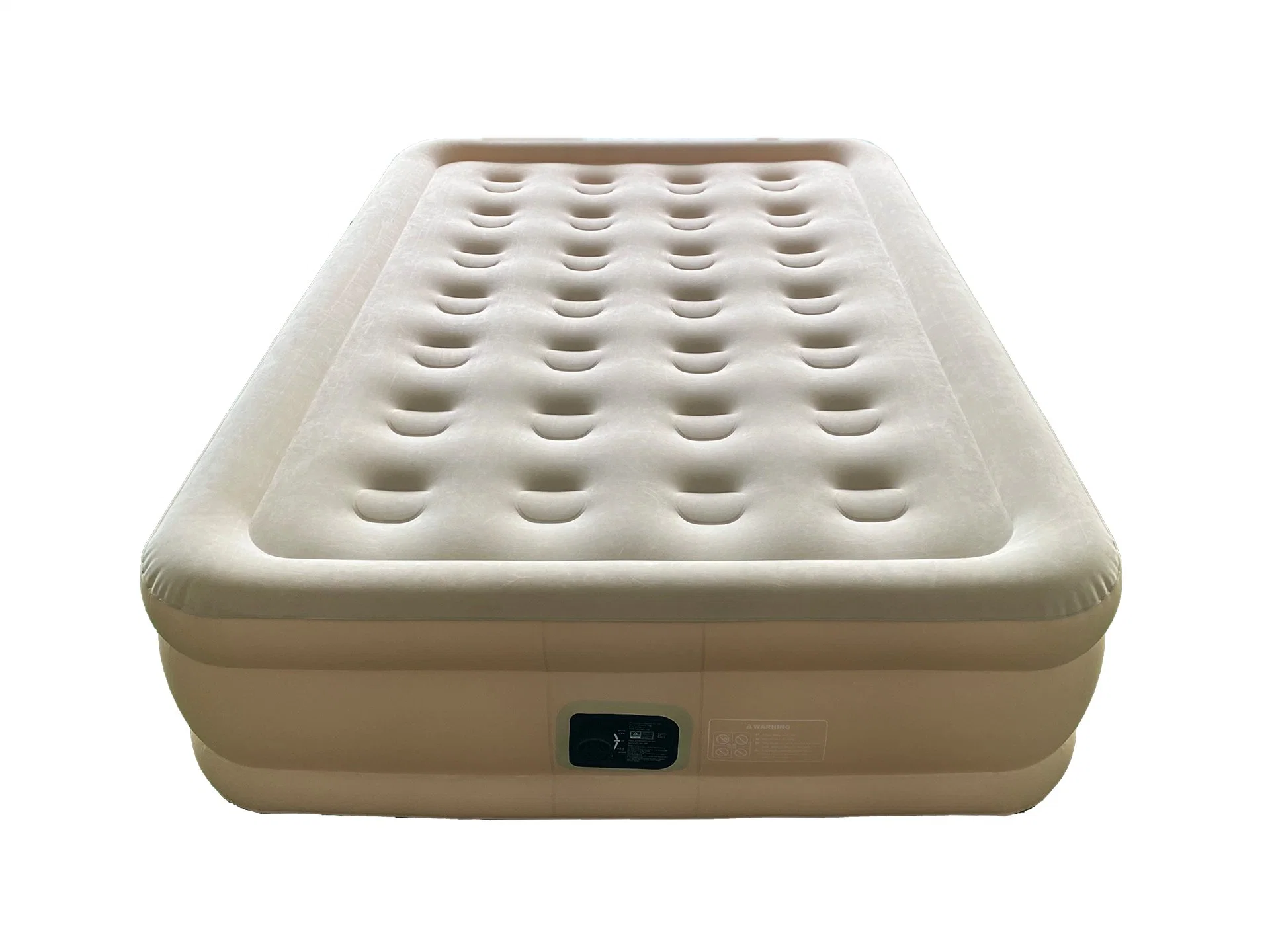 Queen Size Inflatable Flocked Air Bed with Built-in Pump