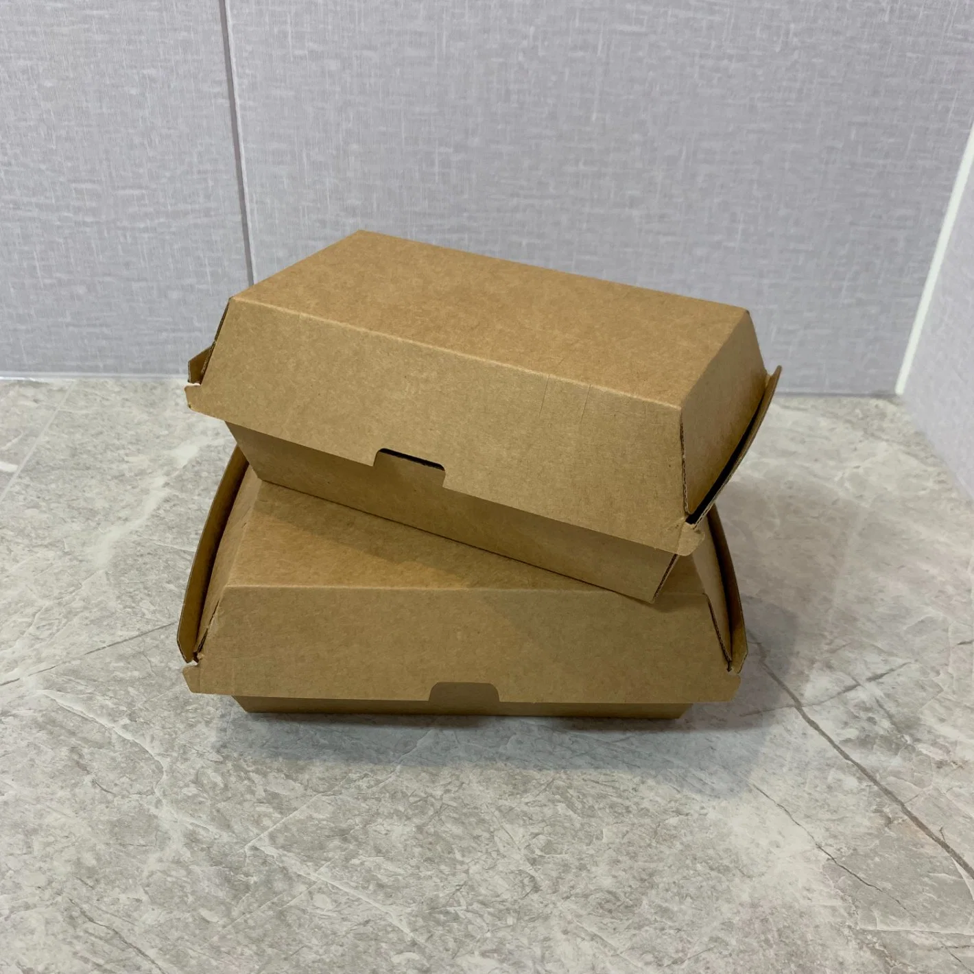 Big Biodegradable Fast Food Packaging Catering Burger and Fries Wrapping Box