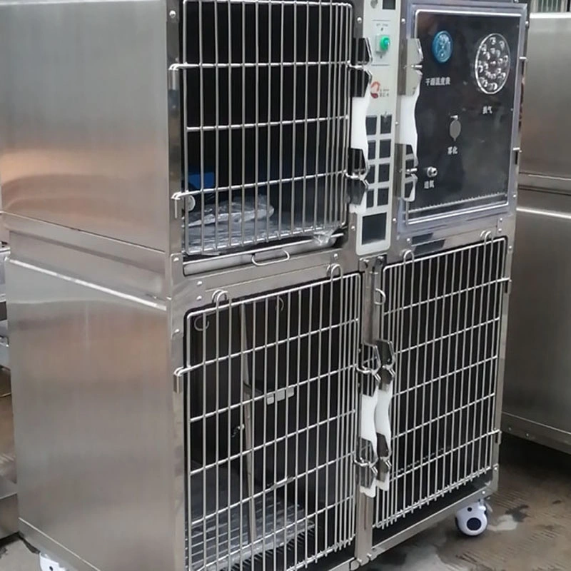 Dog Cat Pets Stainless Steel Veterinary Animal Cages Vet in-Hospital Pet Oxygen Chamber Cage