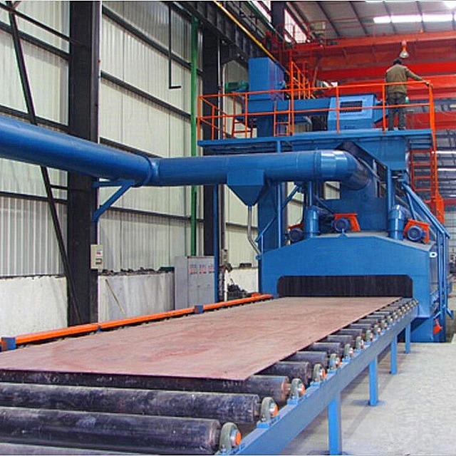 H Beam Metal and Steel Plate Roller Conveyor Shot Blasting Machine