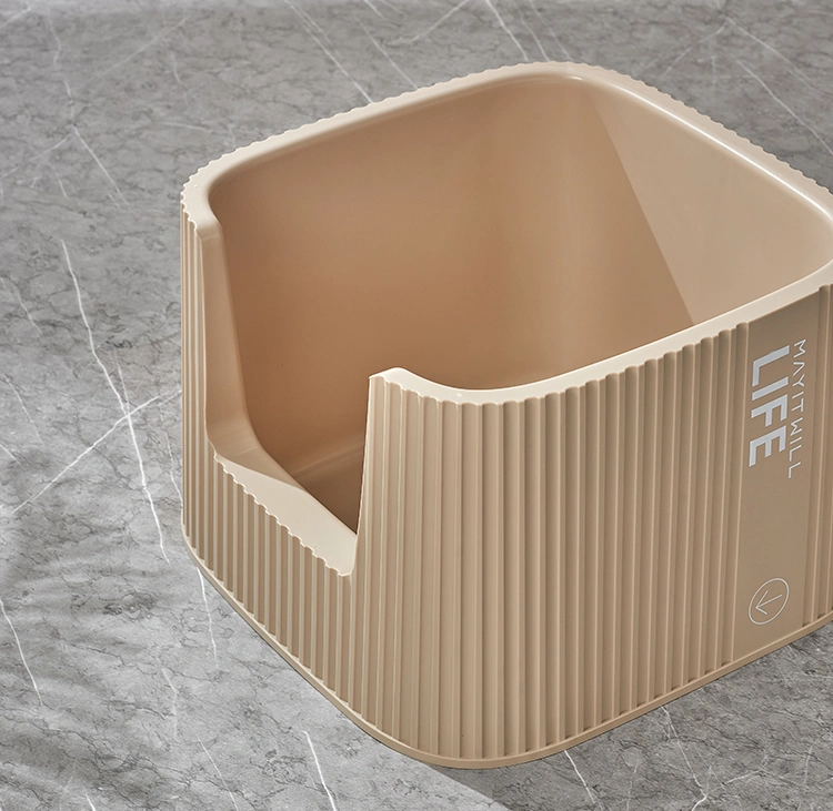Produits de nettoyage Cat plastique Grand espace boîte de toilette pour chats Boîte à litière pour chats avec tapis de pelle à litière