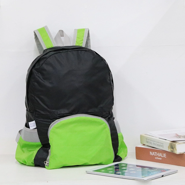 OEM/ODM Portable Travel Back Pack School Bag Foldable RPET Polyester Backpack