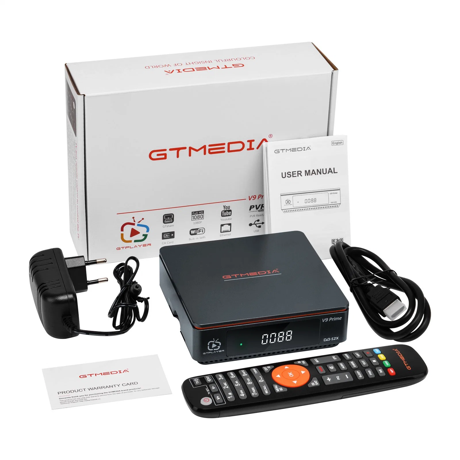 DVB-S2 Gtmedia V9 Prime Satellite Receiver mit Gtmedia V9 Super Built in WiFi Digital Receptor H. 265 Gtmedia V8X GT Player Set Top Box