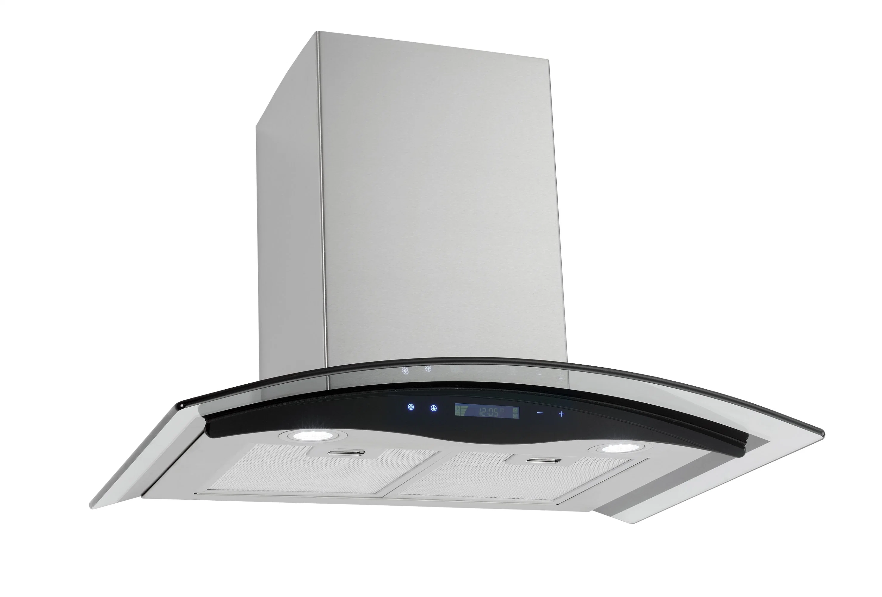 900mm All Inox Body Curved Glass Canopy Touch Switch Control Chimney Range Hood