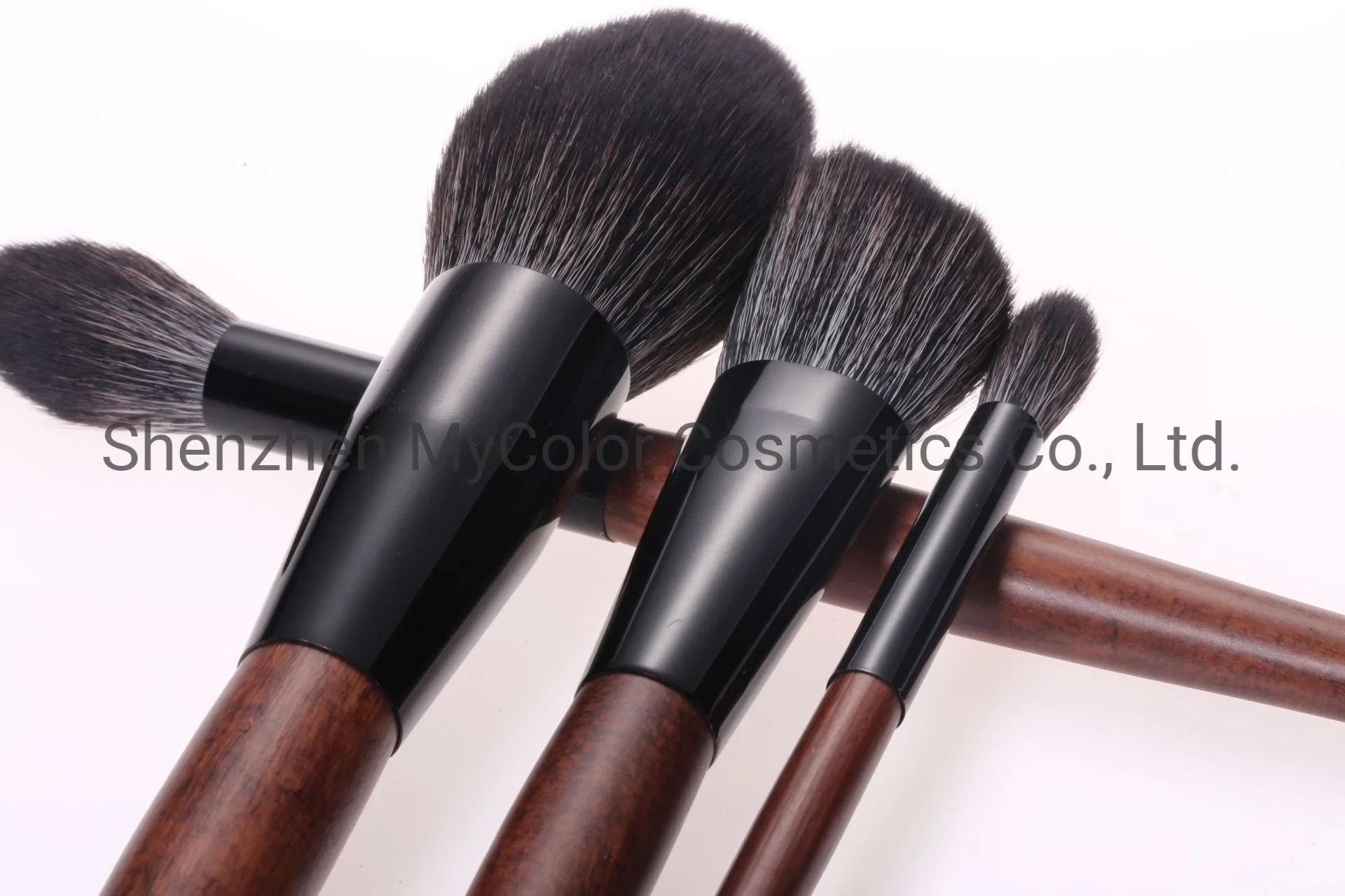 Cepillo cosmético del sombreador de ojos del colorete del polvo del sistema de cepillos del maquillaje de la manija de madera del profesional 12PCS