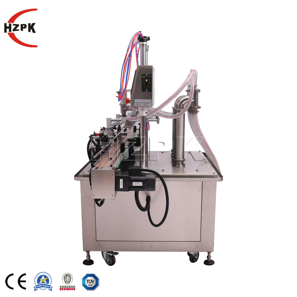 Hzpk Automatic Linear Oil Bottle Liquid Filling Machine Water Botle Packaging Filler