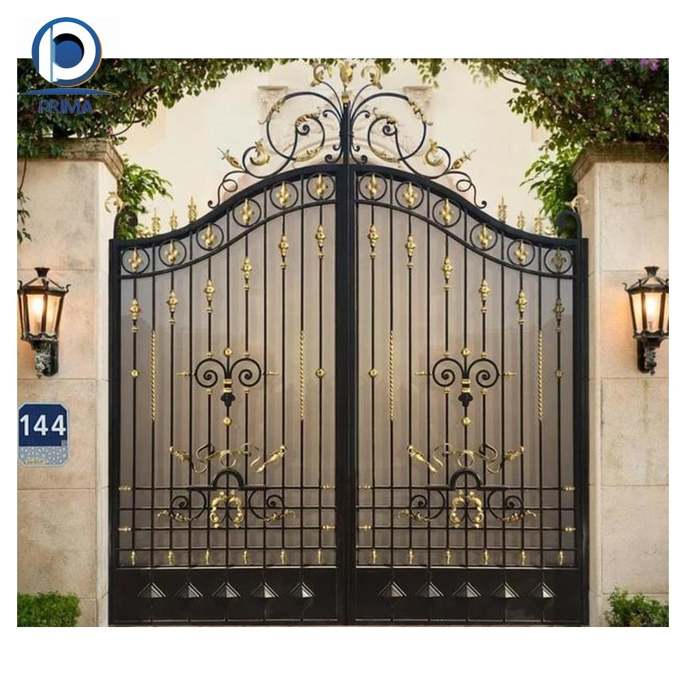 Prima Commercial Wrought Iron Gate External Double Door with Fireproof Perlite