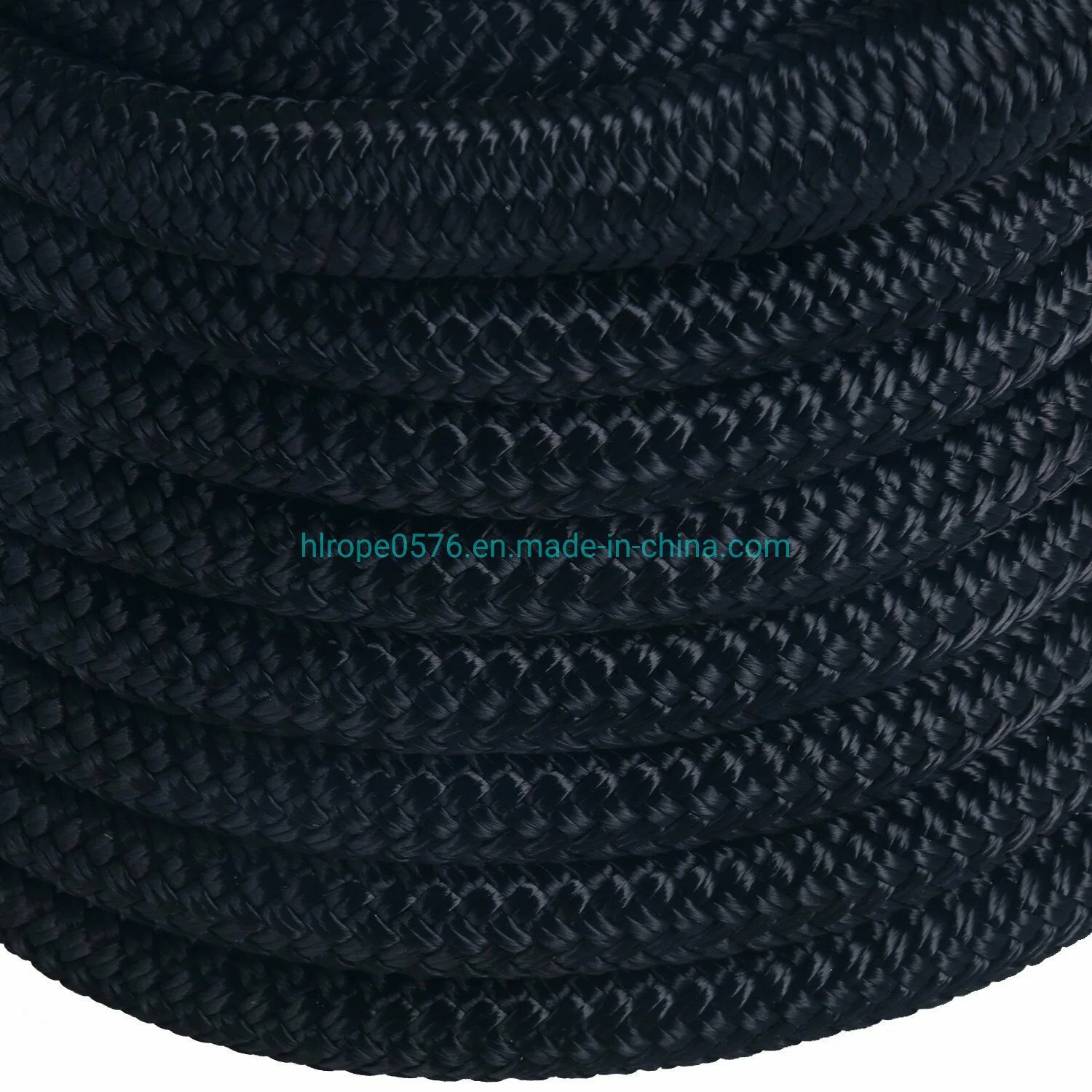 Negro 5/8" de 50 pies doble trenzado de cuerda de amarre de la línea de base de nylon trenzado doble