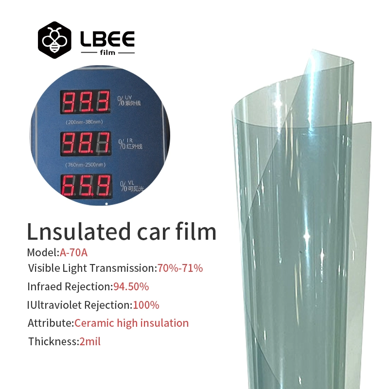 Lbee a-70 Hot Vender película para Ventanas para coches de alta protección 99,6% rechazo UV IRR 96% ventana película de tinte ventana solar Película en Stock