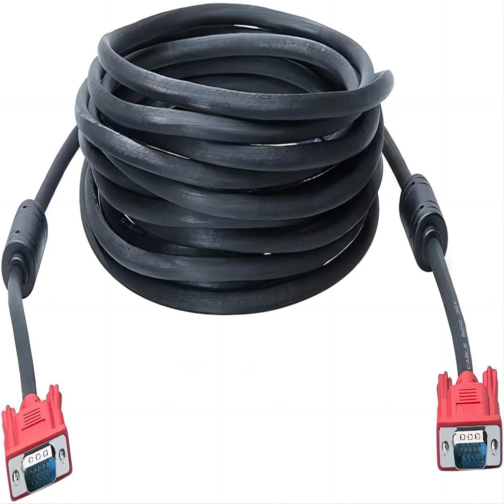 25FT VGA Cable Male to Male Connector with Dual Ferrite Cores 15 Pin SVGA Cord for Computer Monitor Laptop Projector (25 Feet, Black)