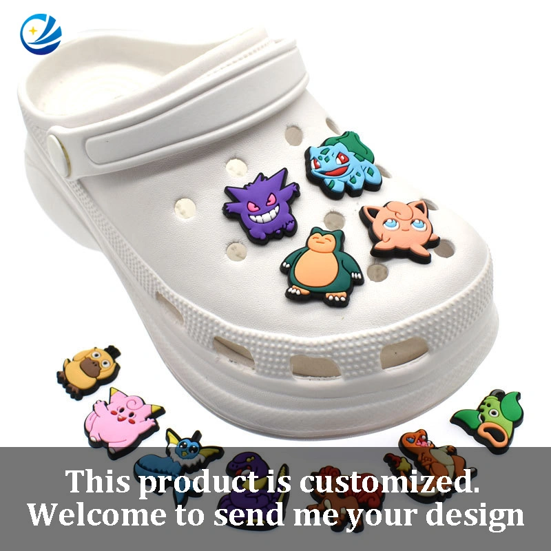 Wholesale Custom Shoe Croc Charms 2D 3D PVC Shoe Decorations Shoes and Accessories Designer Anime Cartoon Baokemeng Croc Charms for Clogs