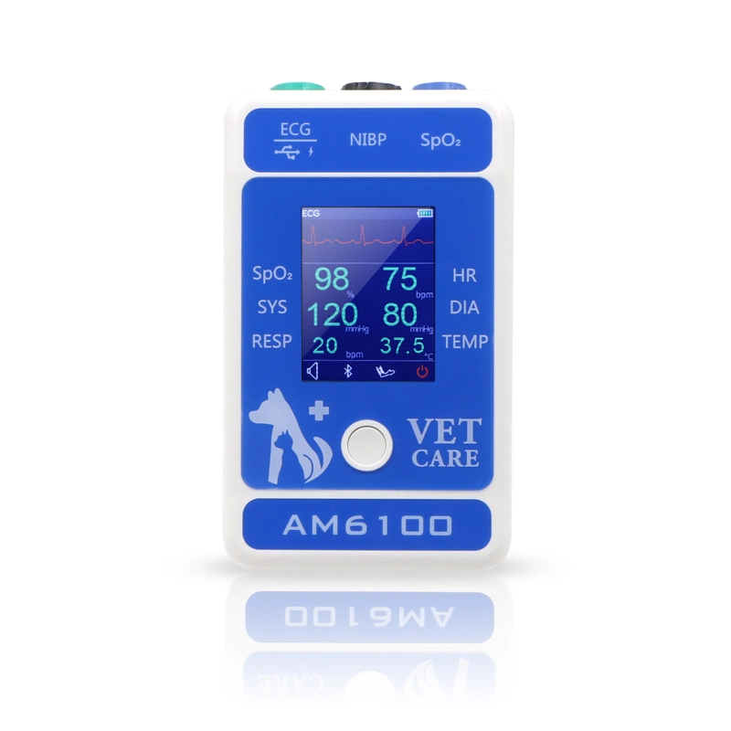 SpO2 Pulse Rate Monitor Lithium Battery Portable Handheld Veterinary Multiparameter Monitor