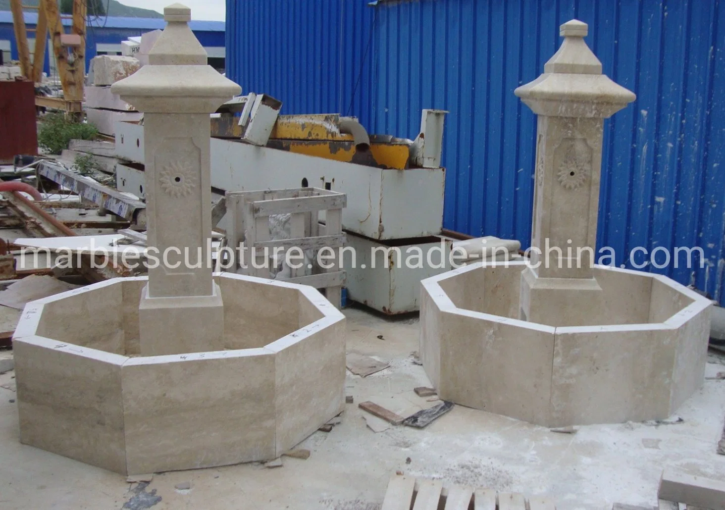 Outdoor Decoration Simple Style Hand Carved Stone Marble Water Fountain (SYF-072)