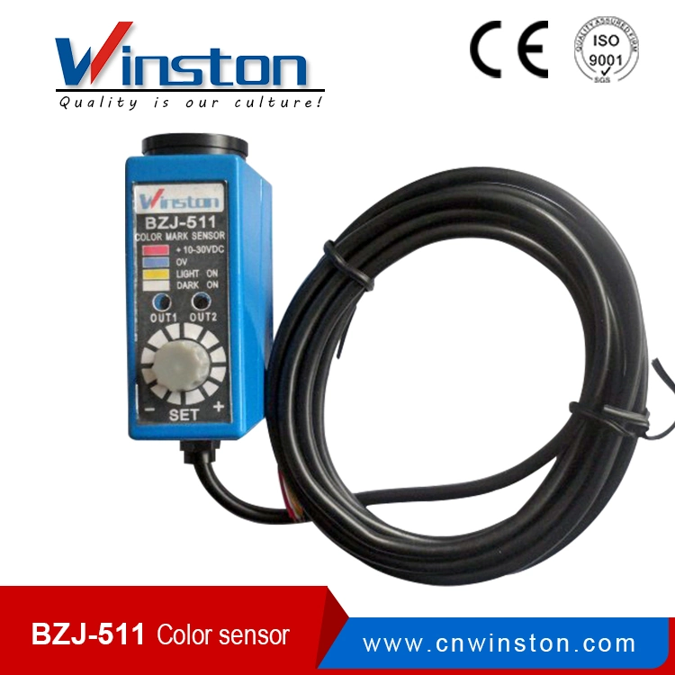 Bzj-511 NPN Coaxial Reflection Color Mark Sensor with Ce