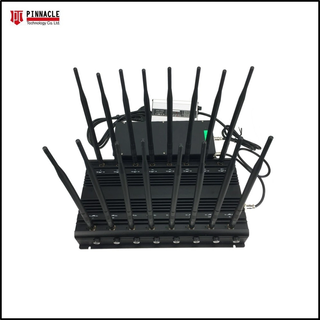 16-Antennas Desktop Mobile Phone CDMA GSM 3G 4G Wi-Fi Lojack VHF UHF Radio Signal Jammer