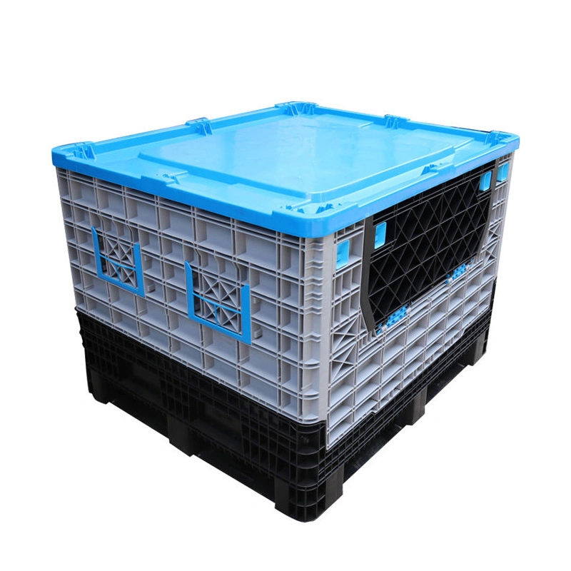 Pallet Box Plastic Collapsible Pallet Bulk Liquid Packaging Storage Tubs with Lid Pallet Box Available with Drop Door