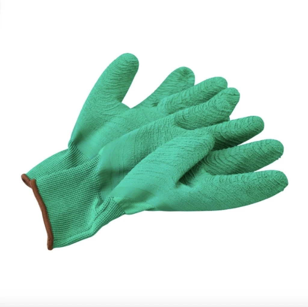 13 Gauge Green Latex Palm Coated Green Polyester Hand Safety Work Labor Working Protective Gloves for Construction Warehouse Gardening Agricultural