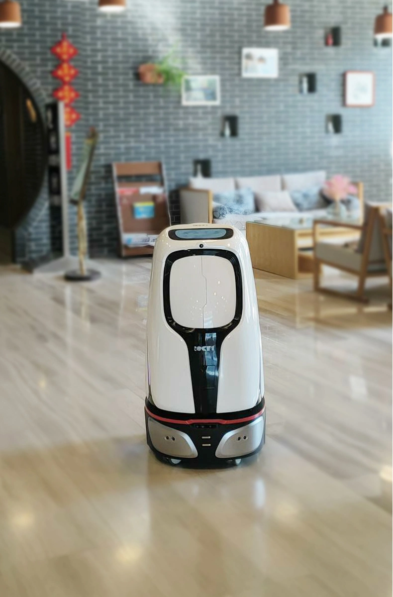 Intelligent Delivery Robot Helps The Delivery Hotel to Welcome Guests and Deliver Goods