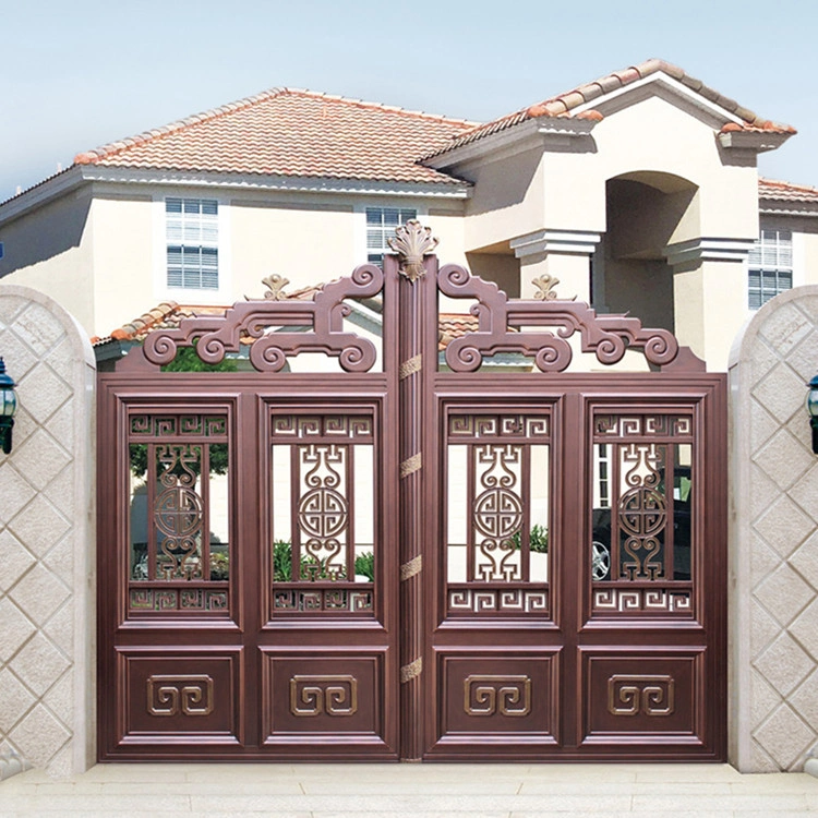 House Villa Garden Fence Gate Customized Double Swing Front Door Metal Aluminum Gates for Residential Garden House Courtyard