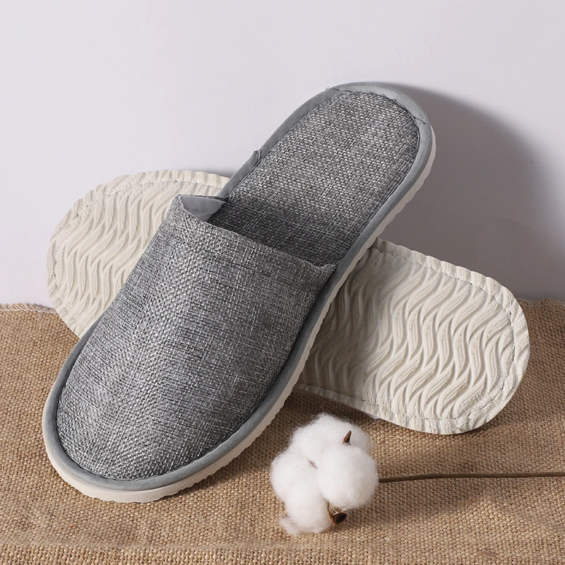 Hotel Summer Breathable Linen Slippers