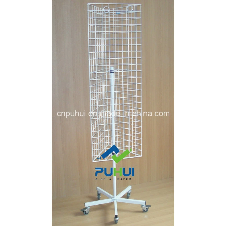 Floor Standing Metal Tube Steel Grid Wall Store Display Rack (PHY310)