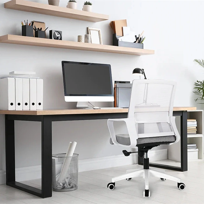 Ergonomischer drehbarer Bürostuhl mit Netzdesign und Bürolösung mit weißem Körper