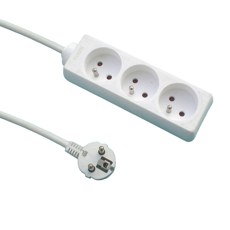 Factory Manufacturers 6 way French type french power strip 3-6sockets withPP flame retardant shell Material