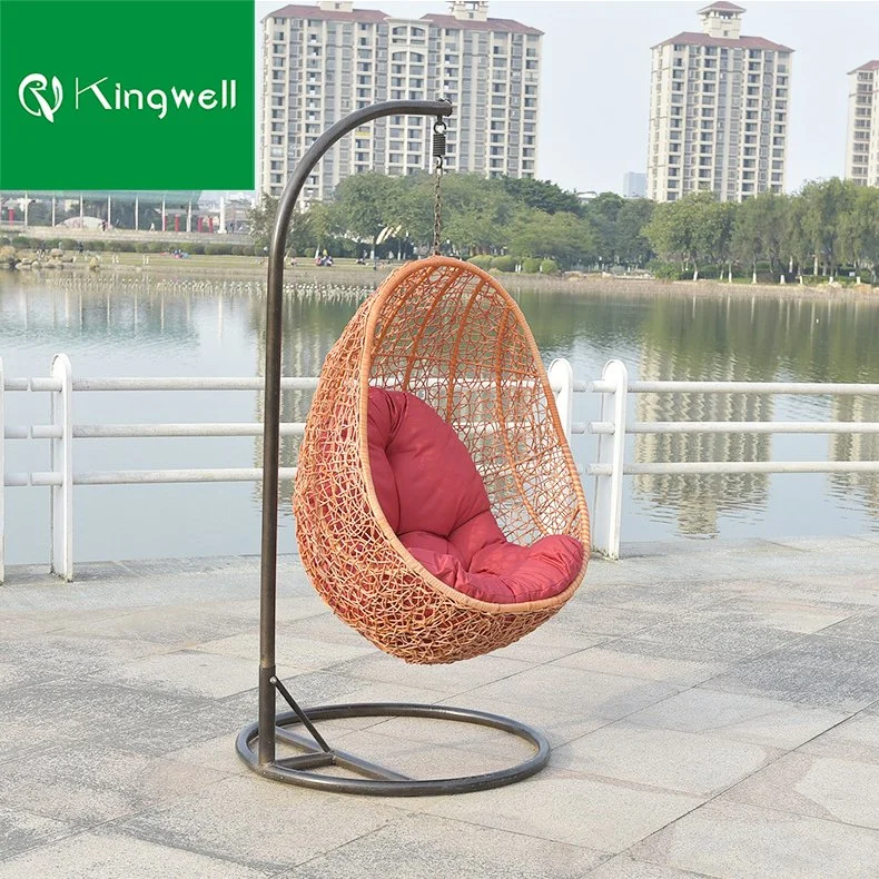 Muebles de exterior Metal Ratán Swing Chair Patio Colgante Chair con Estructura fuerte