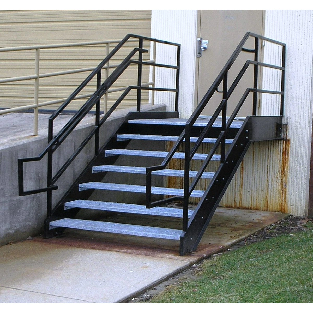 MS037 Customized Outdoor metal staircase Outdoor stair railing