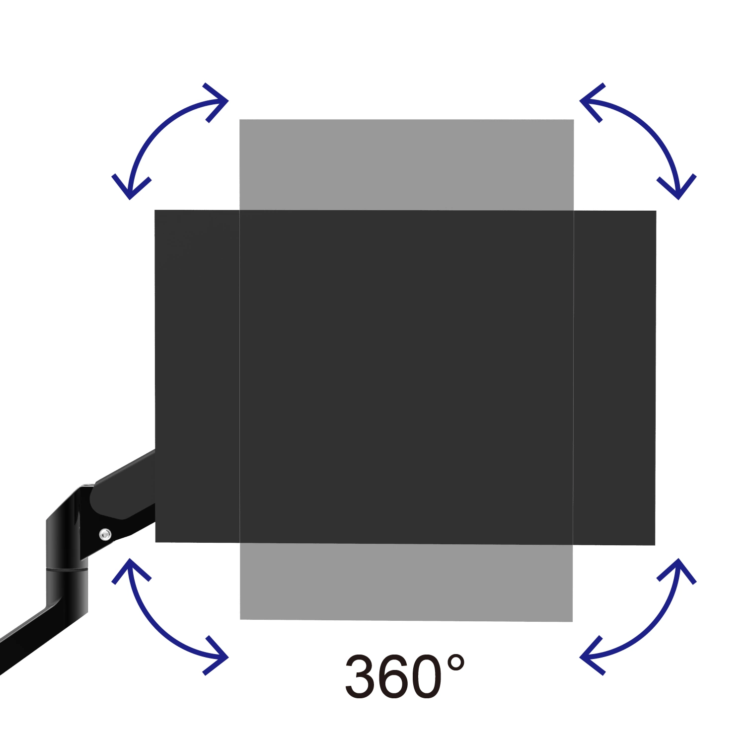 Adjustable Monitor Desktop TV Mount with Single Monitor Arm