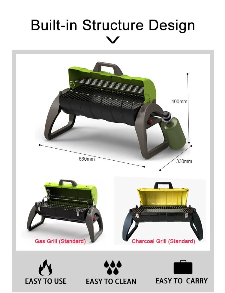 Barbacoa portátil con parrilla a gas para jardín al aire libre Cocine