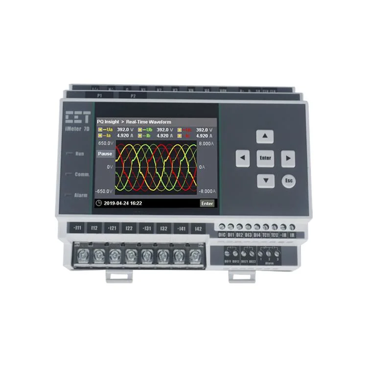 iMeter D7 DIN Rail Three-Phase Power Quality Monitor for Voltage Kilowatt-Hour Measurement with Ethernet RS-485 and Extensive I/O