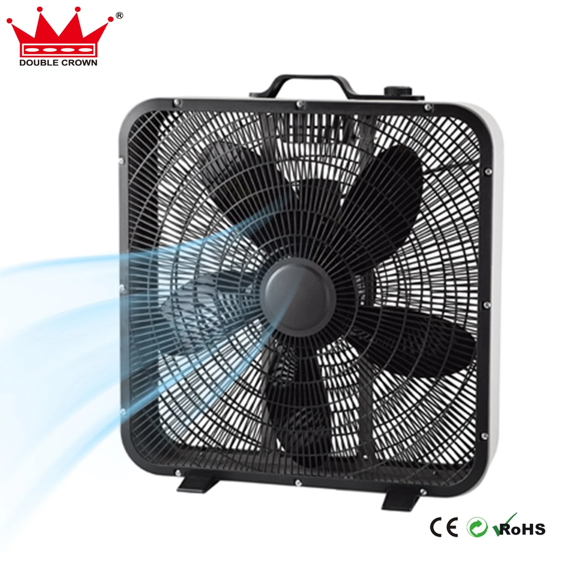 Box Fan 12'' mit 3 Geschwindigkeiten, drehbarer Grill-Tischventilator, leiser Betrieb schneller Kühlventilator mit 120 Min Timer