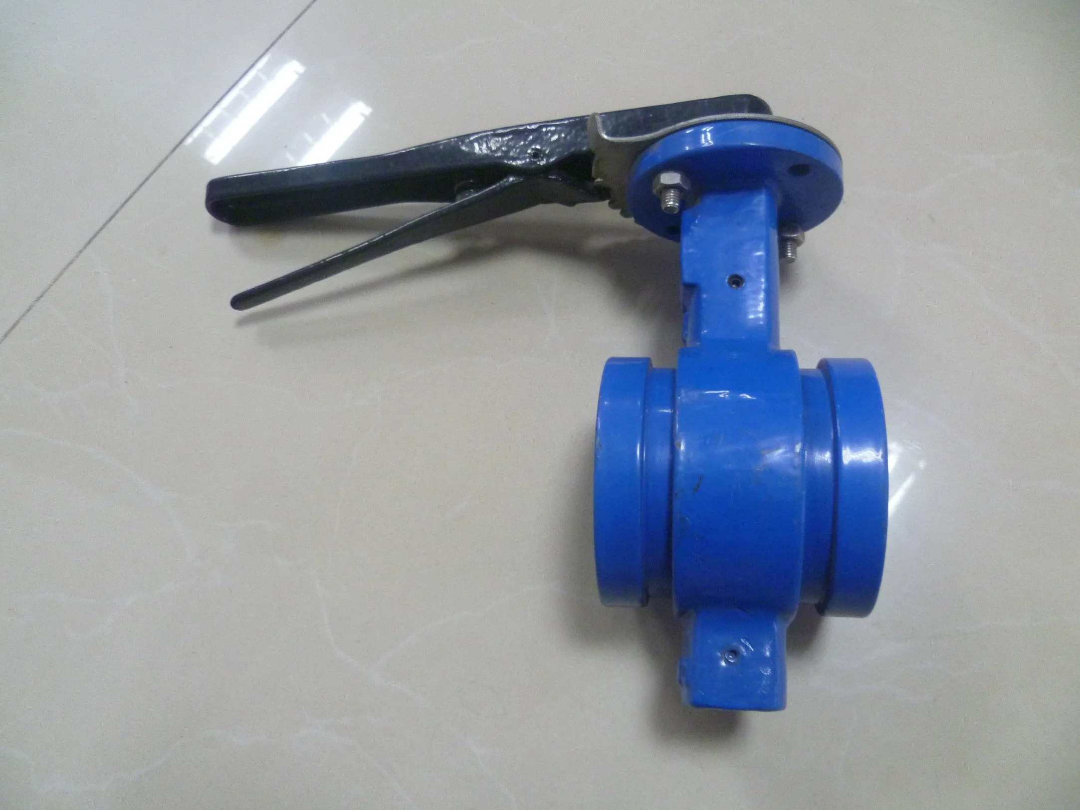 Grooved End Butterfly Valve Rubber Coated Disc Lining Disc with Hand Lever