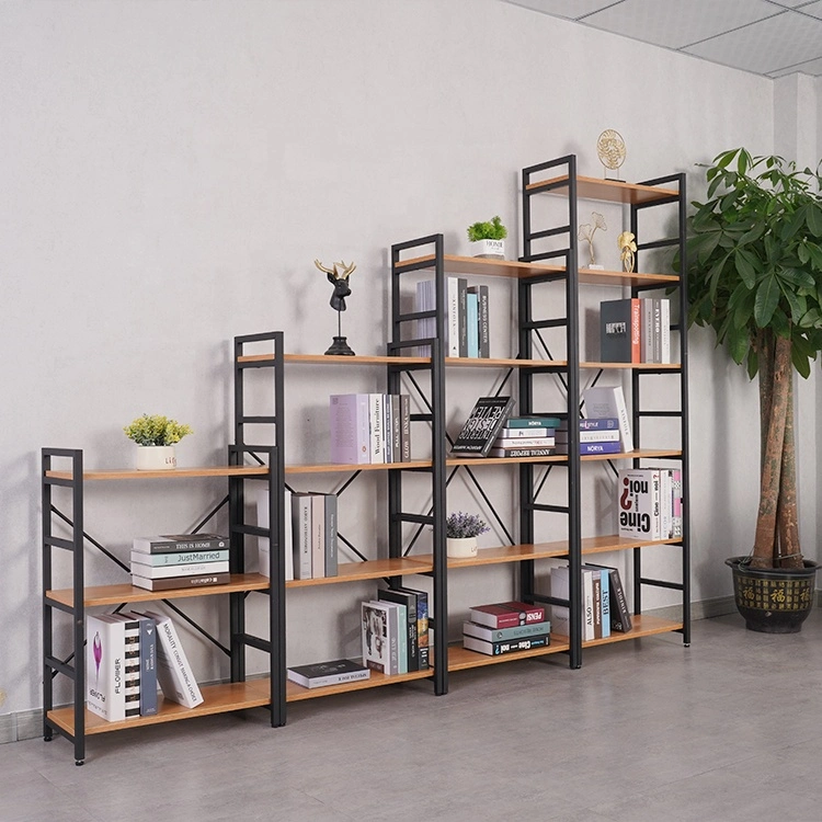 Möbel modernes Design Holz und schwarz Metall Wohnzimmer dekorativ Lagerregal Bücherregal Bücherregale Schrank