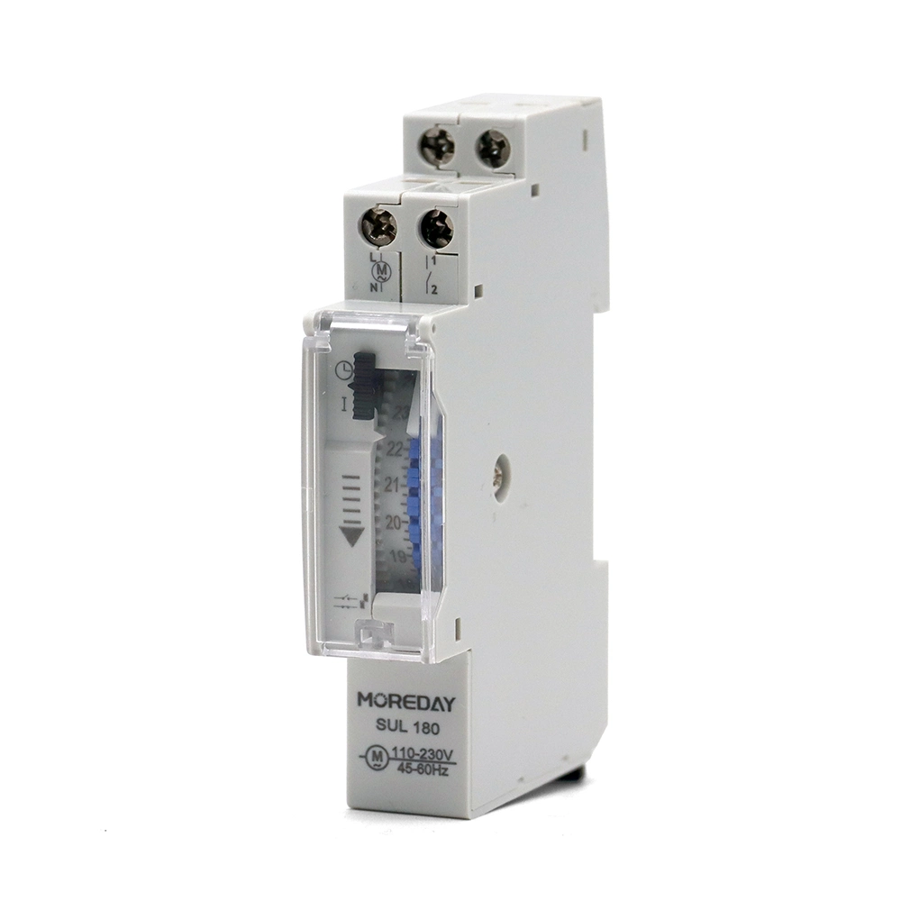 Sul180A 230-240 VAC / 110VAC Mechanical Day Timer Power Reserve 100 Hours DIN-Rail 24 Hour Analogue Time Switches