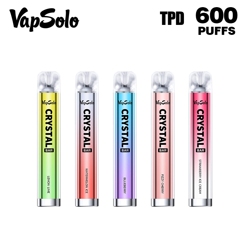 Vapesolo 600 Mesh Coil LED Light Vaporizer Boom Elf Crystal Disposable/Chargeable Vape Refillable Pod Kit