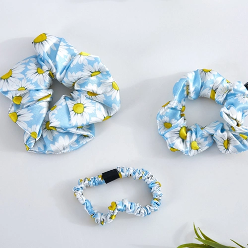 Custom Elegant Large Satin Scrunchie Silk in Box Real Silk Scrunchies Bulk