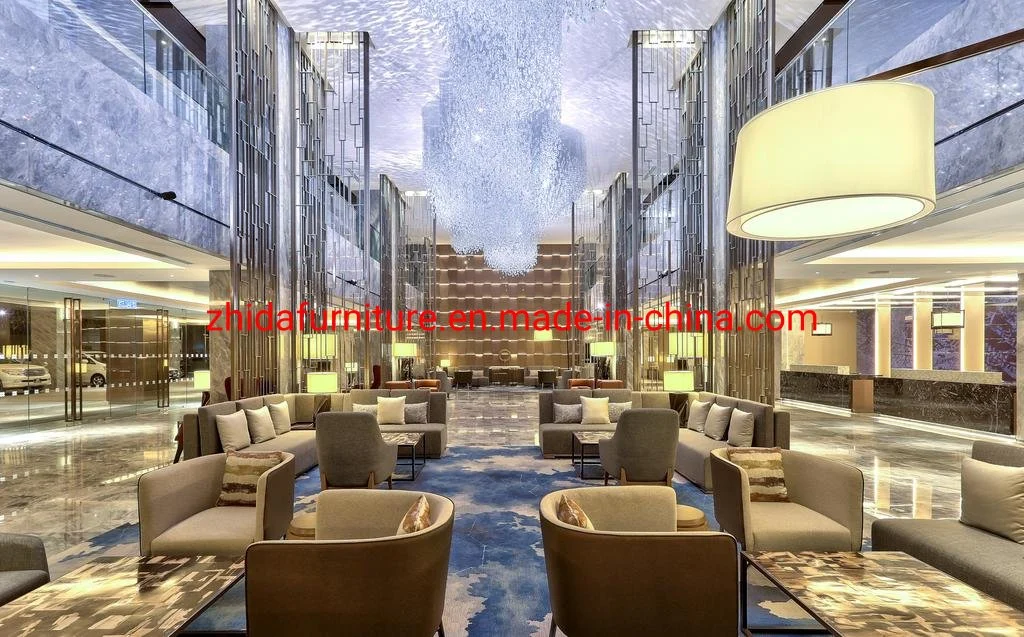 Modern Furniture Hotel Lobby Reception Furniture Sectional Sofa Set Public Area Luxury Single Sofa Accent Leisure Chair