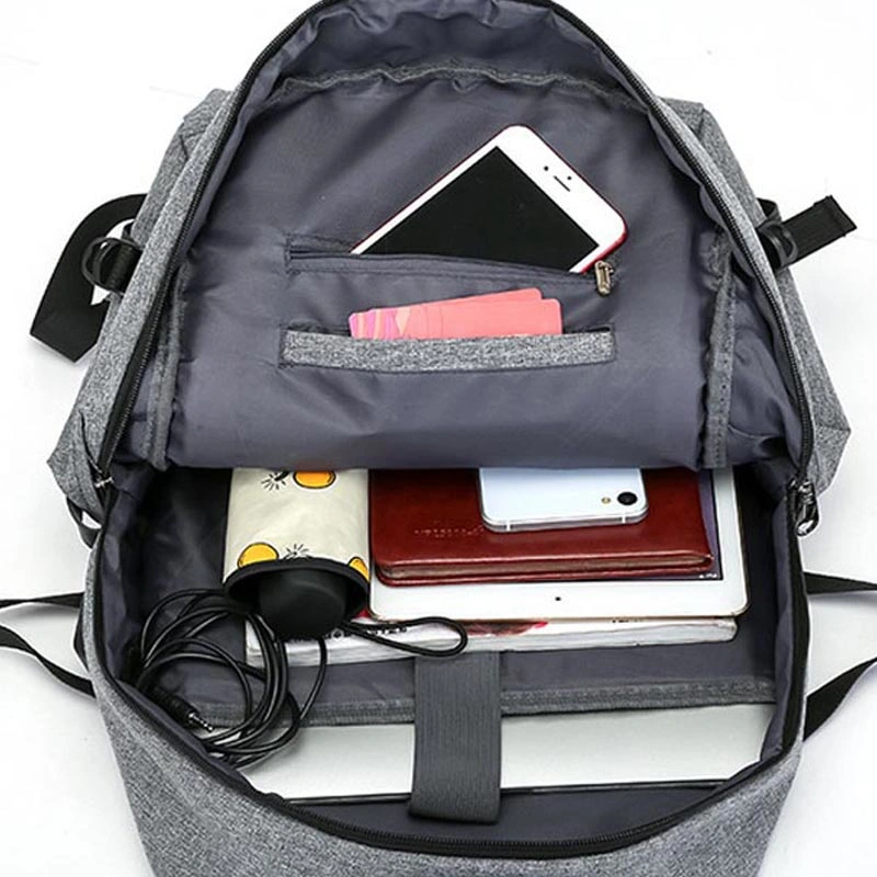 Pack de loisirs européen personnalisé Oxford anti Theft pour les jeunes hommes USB Chargez le sac d'école pour ordinateur portable avec serrure