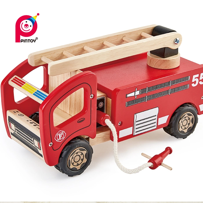 Pintoy Wooden Fire Engine Toy - Small Size