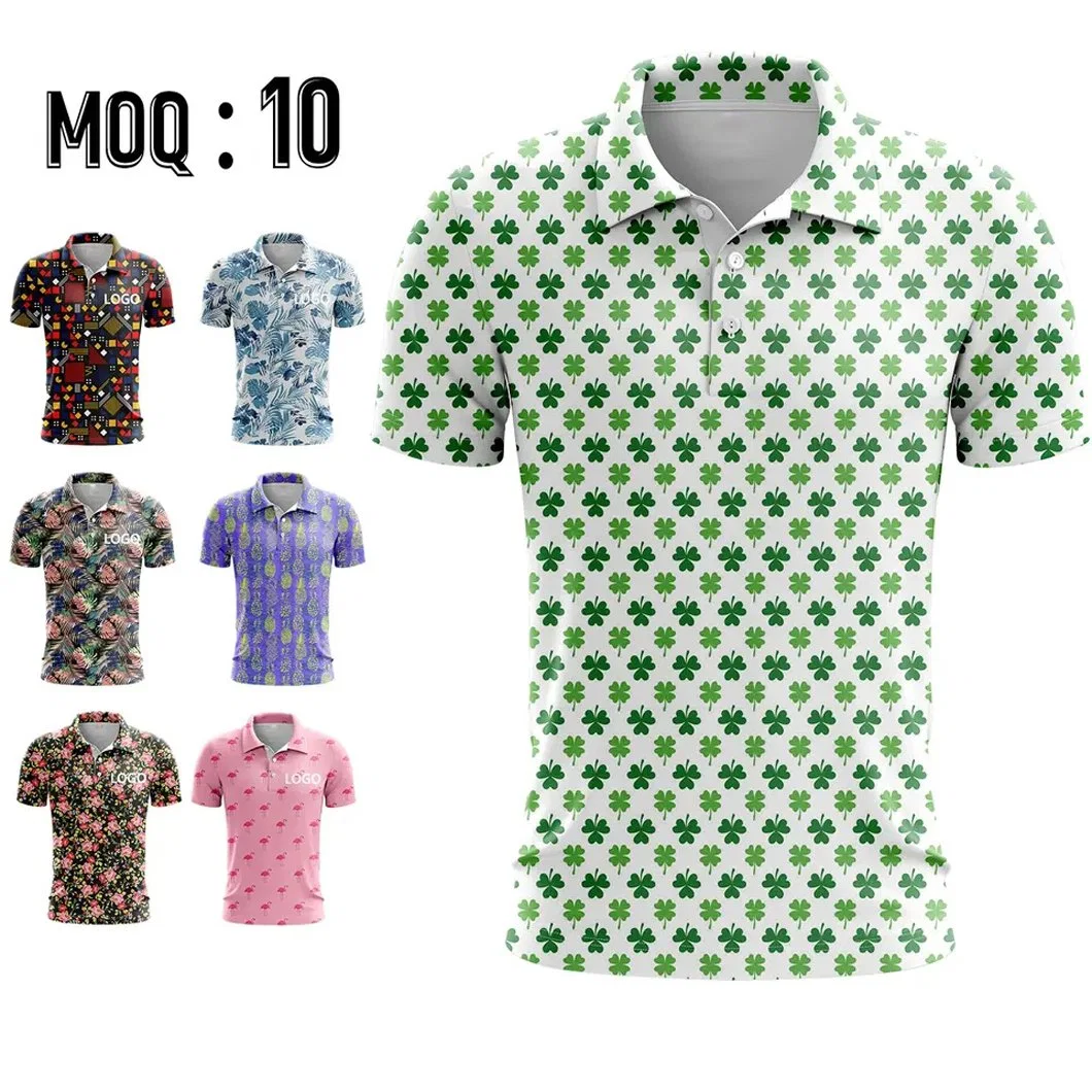 OEM T-Shirt Custom Digital Print Golf Shirts Sublimation Sportswear Quick Dry Polo T Shirt