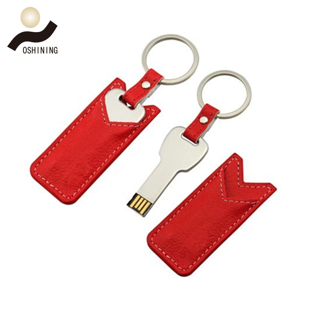 Leather USB Drive Customized Gifts Set USB Key Flash Memory Pen Drives (USB-LT029)