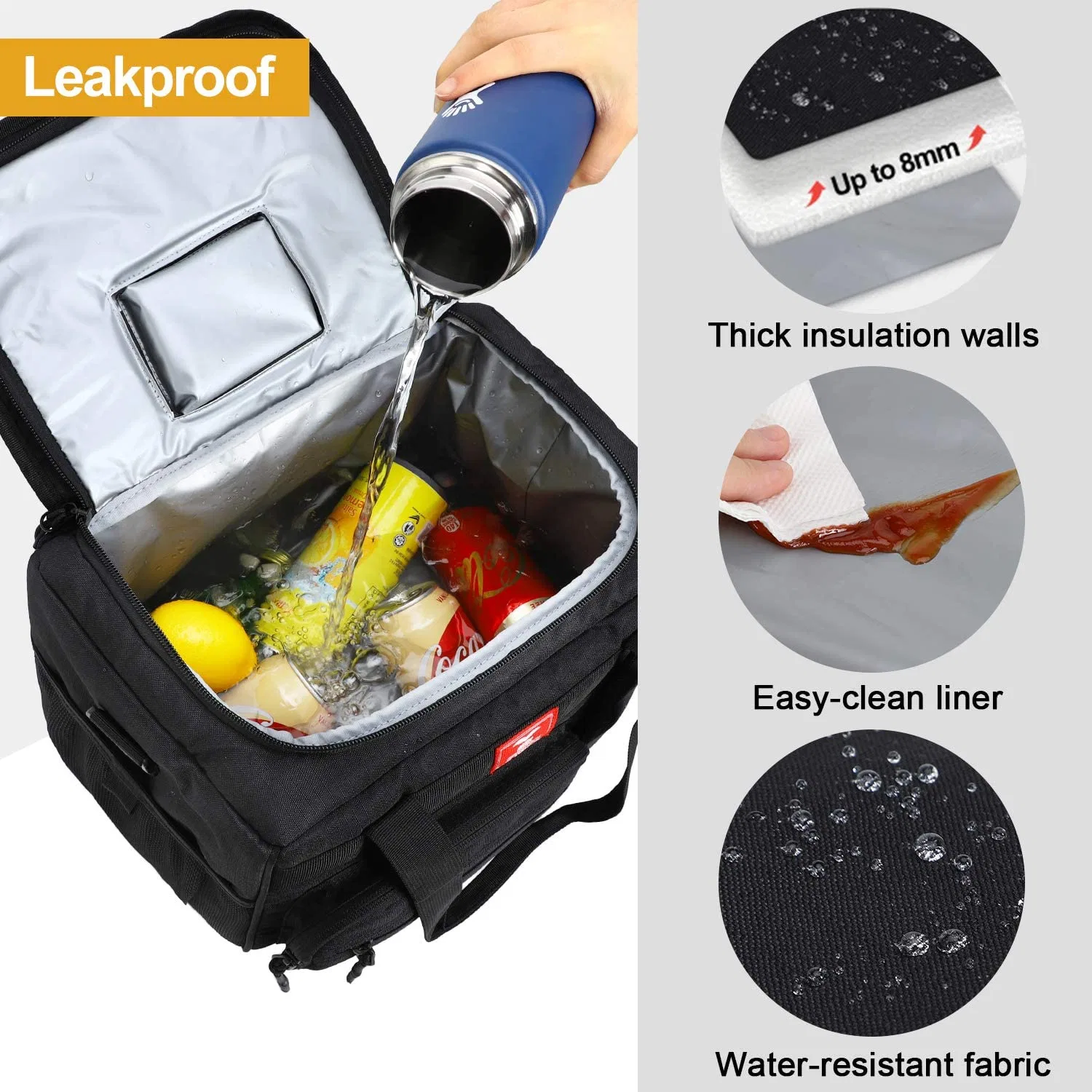 600d Oxford Aluminium Foil Insulated Thermal Cooler Lunch Bag