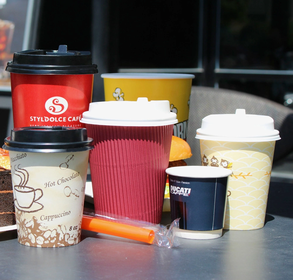 Beverage Use and Single Wall Style Disposable Paper Cup 7 Oz with Handle