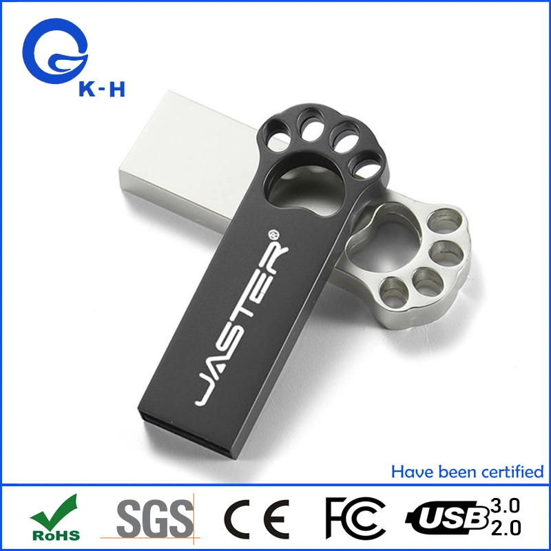 محركات أقراص USB المحمولة سعة 64 جيجابايت من مدلاة الذاكرة المعدنية سعة 16 جيجابايت من Cat Foot